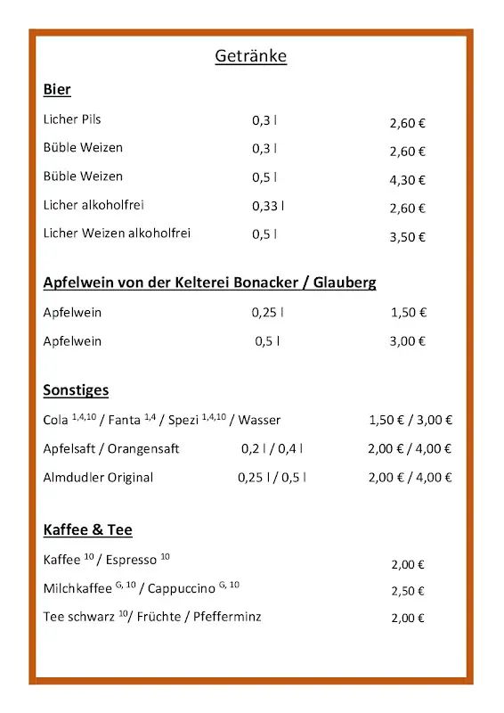 Menu_Gaststätte Zum Dorfbrunnen_Glauburg_immagine_1