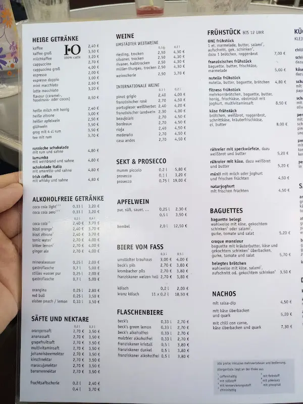 Menu_Café Bar One_Groß-Umstadt_image_1