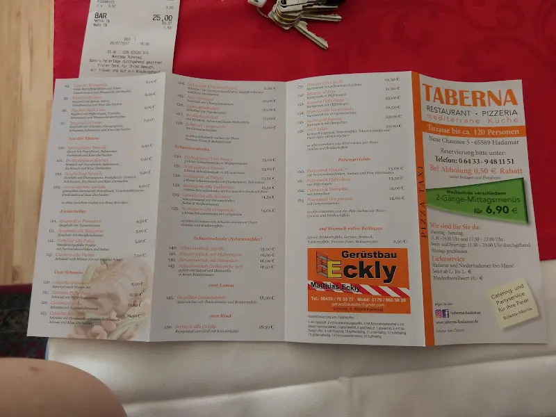 Menu_Restaurant-Pizzeria Taberna Hadamar_Hadamar_immagine_1