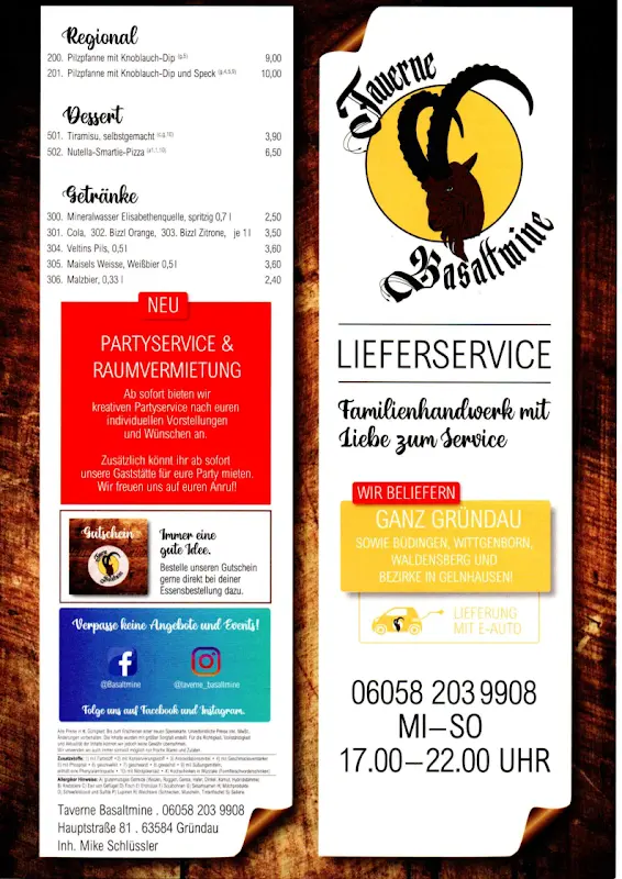 Menu_Lieferservice Taverne Basaltmine_Gründau_immagine_2