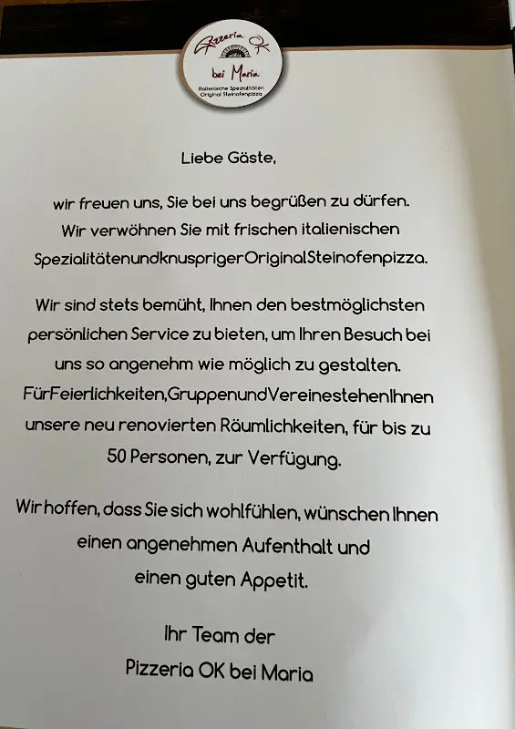 Menu_Ristorante Pizzeria OK - Bei Maria_(Bergstraße)_immagine_1