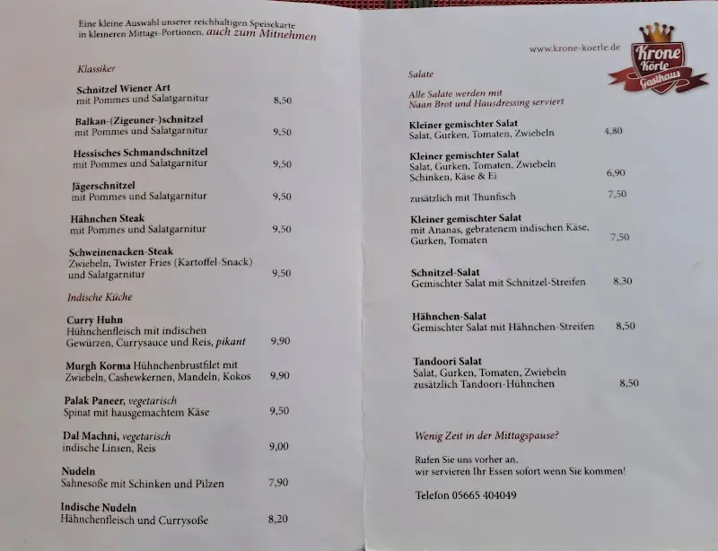 Menu_Gasthaus Zur Krone_Körle_image_1