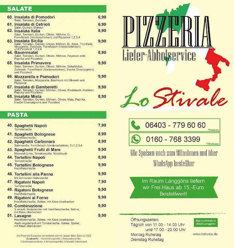 Menu_Pizzeria Lo Stivale_Langgöns_image_1
