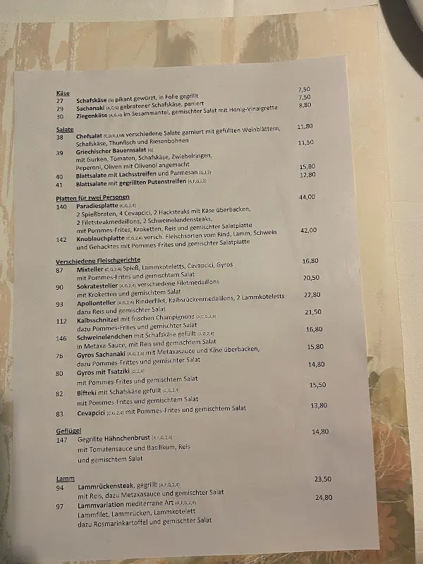 Menu_Restaurant Paradies_Lampertheim_immagine_1