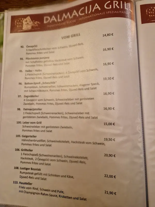 Menu_Dalmacija Grill Lauterbach/ Hessen_(Hessen)_immagine_3