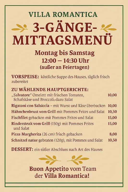 Menu_Ristorante Villa Romantica - Italienische Speisen und Lebensart_Neuruppin_image_1