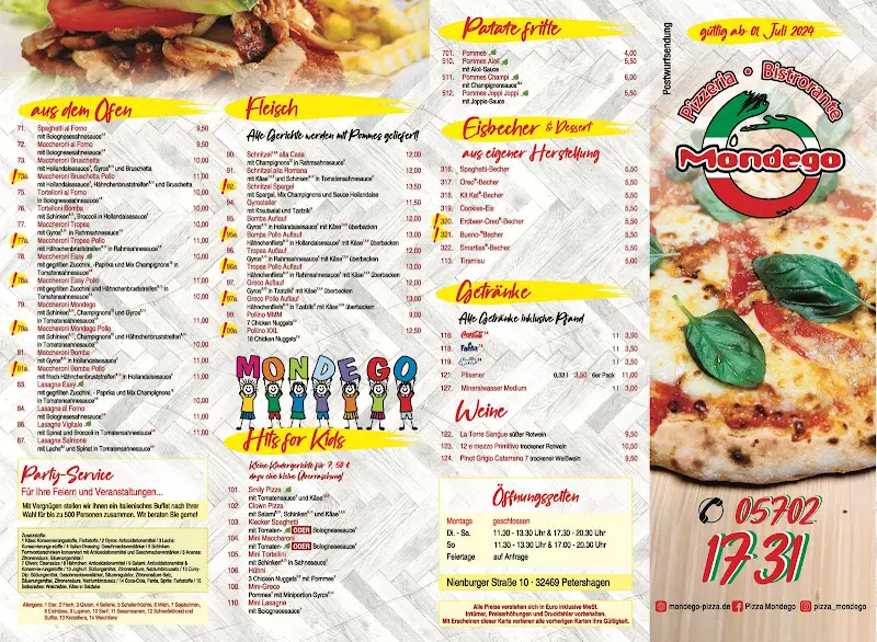 Menu_Pizzeria Mondego_Petershagen_immagine_1