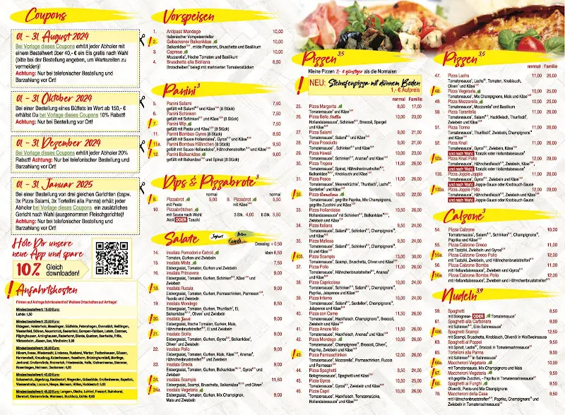 Menu_Pizzeria Mondego_Petershagen_immagine_2