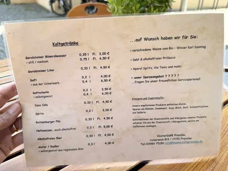 Menu_KlosterCafé Prenzlau_Prenzlau_immagine_1