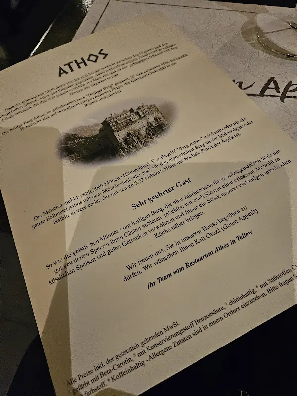 Menu_Restaurant Athos Teltow_Teltow_immagine_1