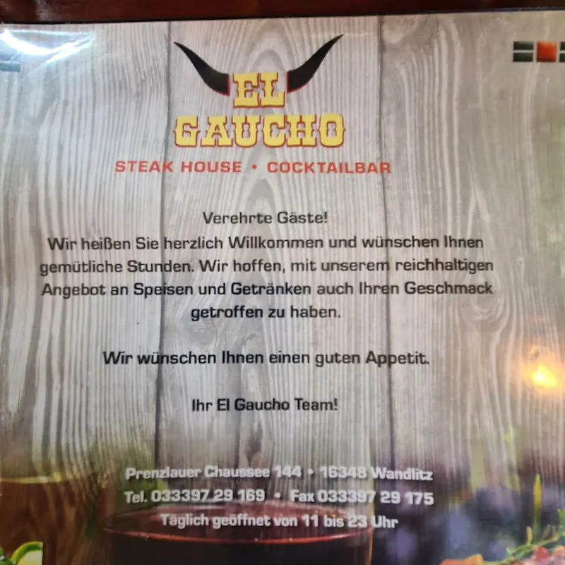 Menu_Steakhouse El Gaucho_Wandlitz_immagine_2