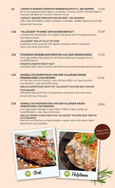 Menu_Restaurant Ludwigs_Füssen_immagine_1