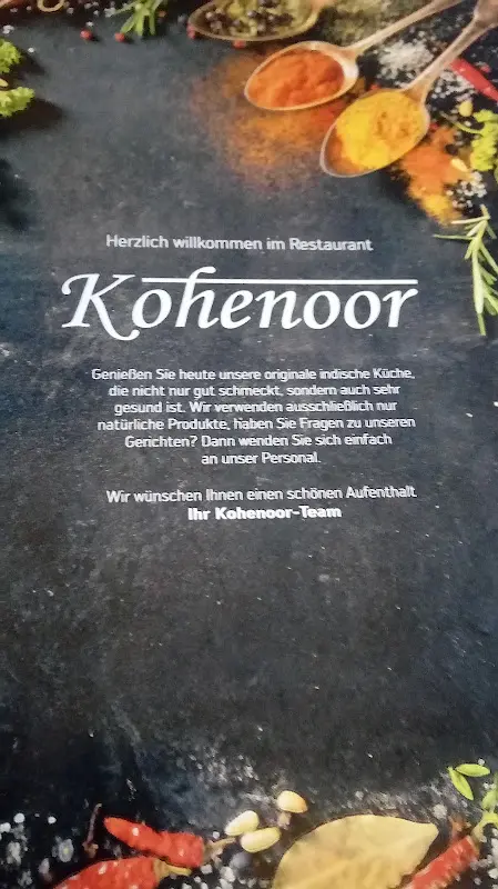 Menu_Restaurant Kohenoor_Bremen_image_1