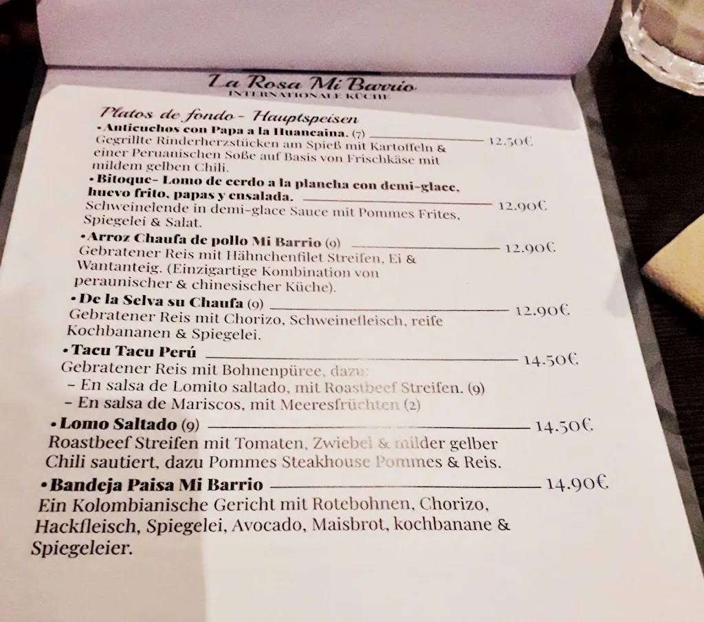 Menü_Restaurante La Rosa Mi Barrio_Hamburg_Bild_1