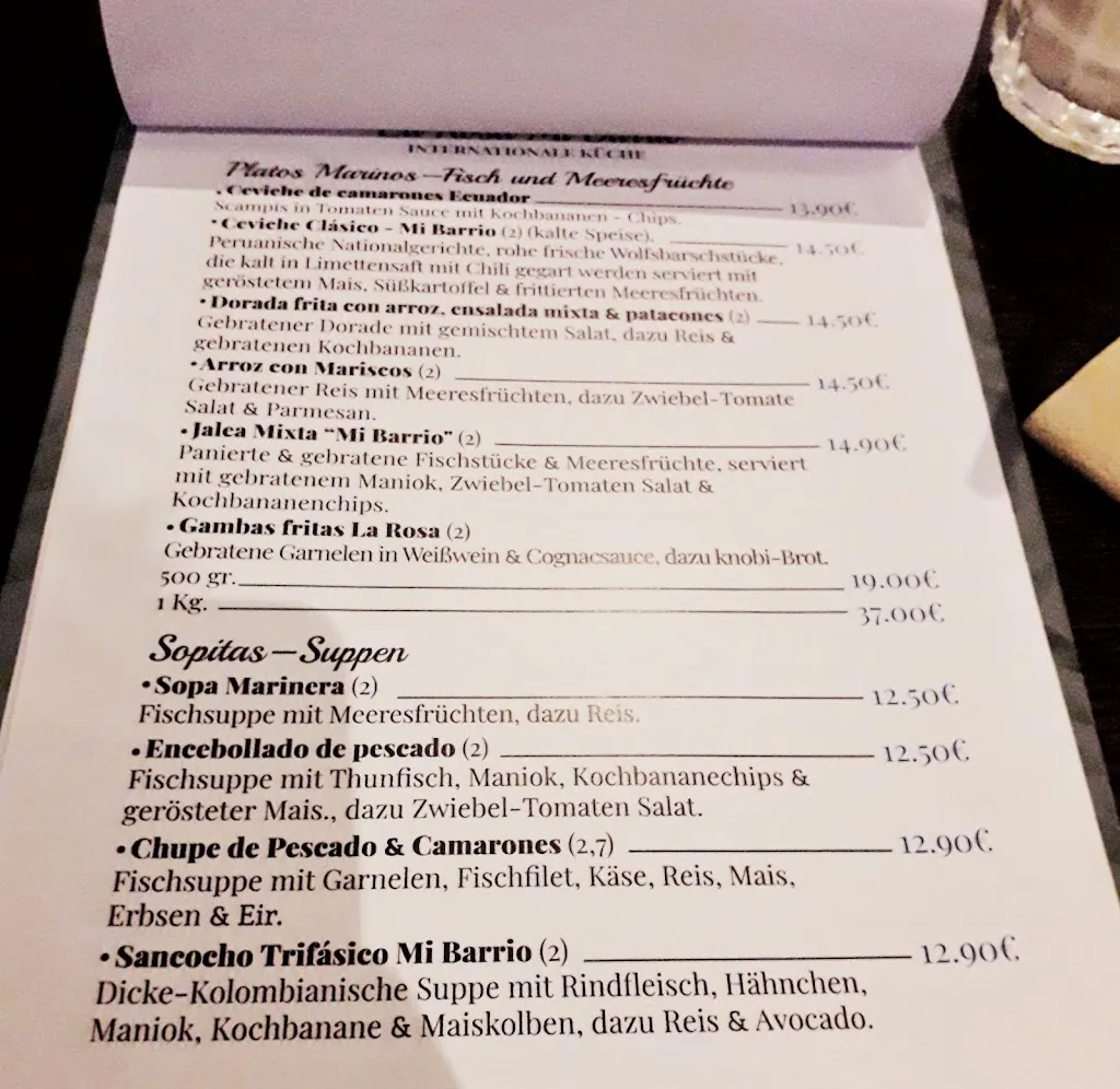 Menü_Restaurante La Rosa Mi Barrio_Hamburg_Bild_3