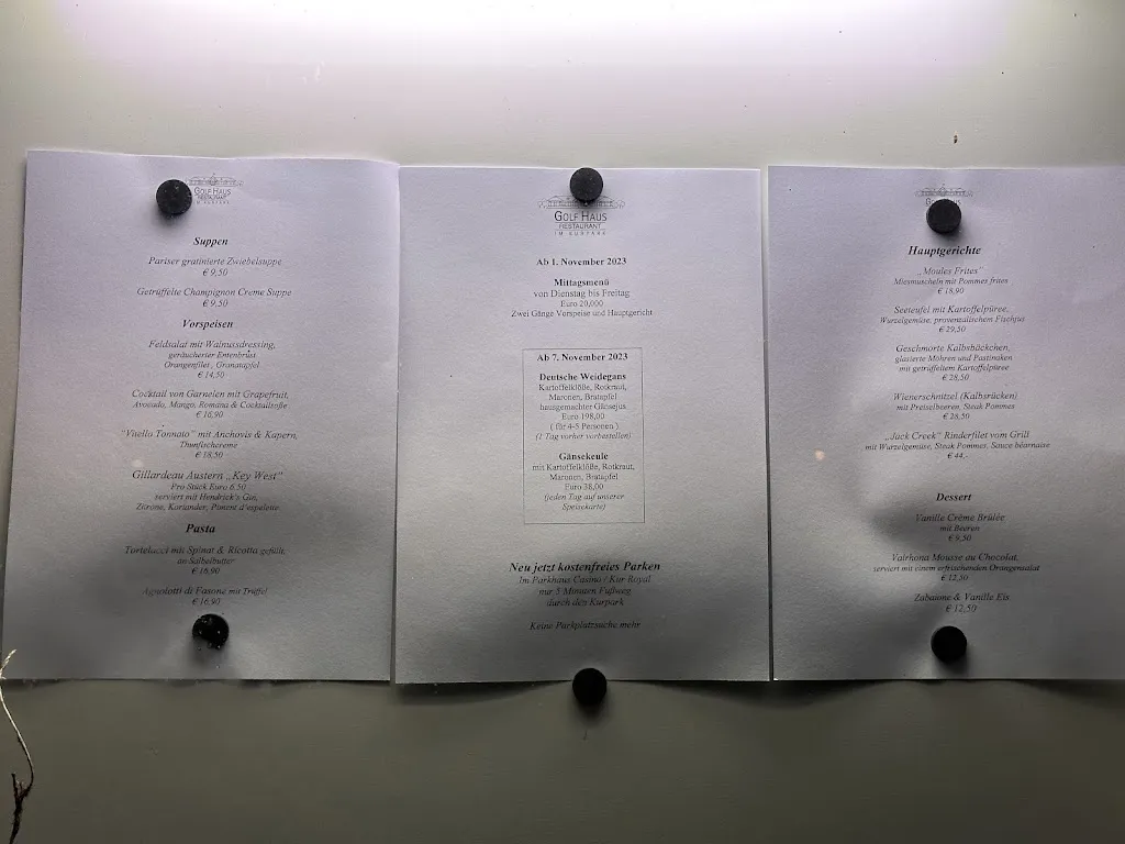 Menu_Golfhaus-Restaurant im Kurpark_Höhe_immagine_1