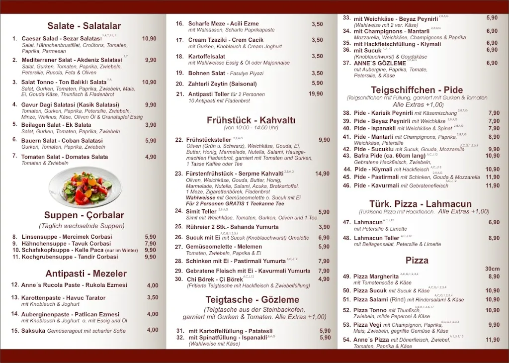 Menu_Anne Cafe & Restaurant& Catering_Bruchköbel_immagine_1