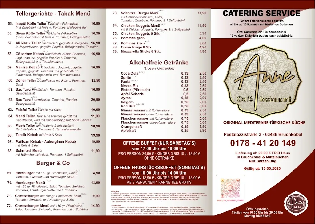 Menu_Anne Cafe & Restaurant& Catering_Bruchköbel_immagine_2