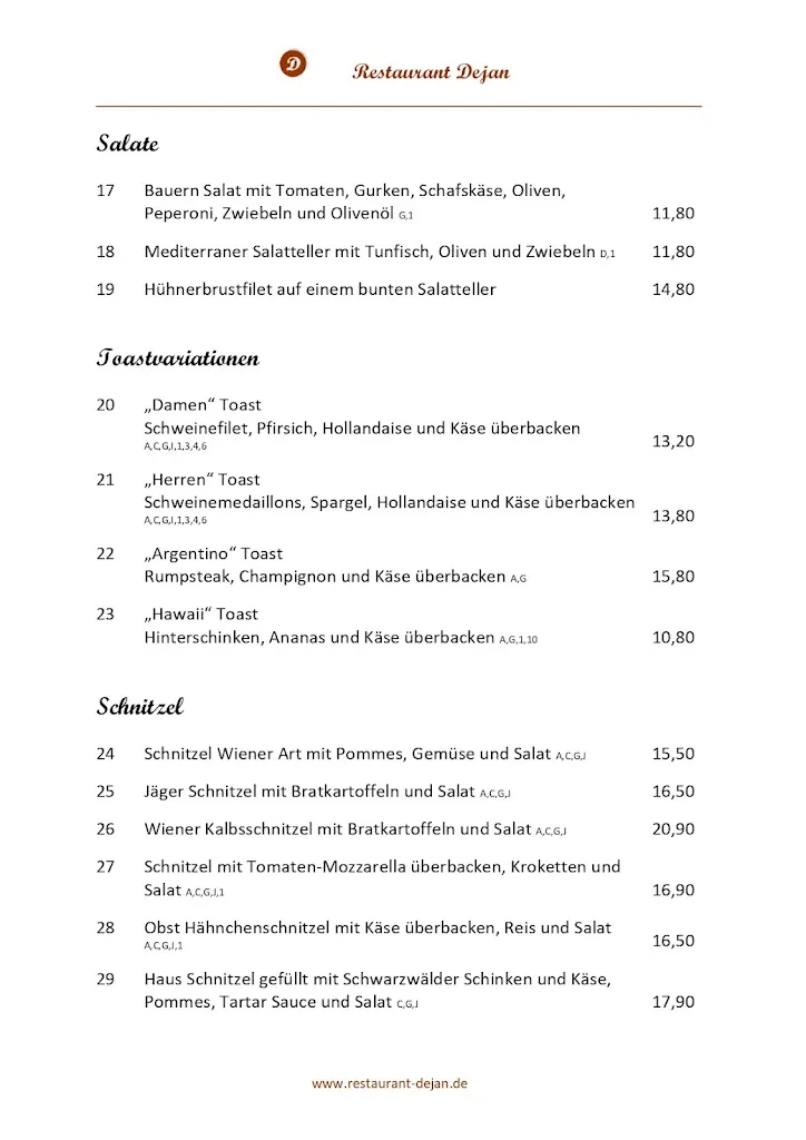 Menu_Restaurant Dejan_Dreieich_immagine_2
