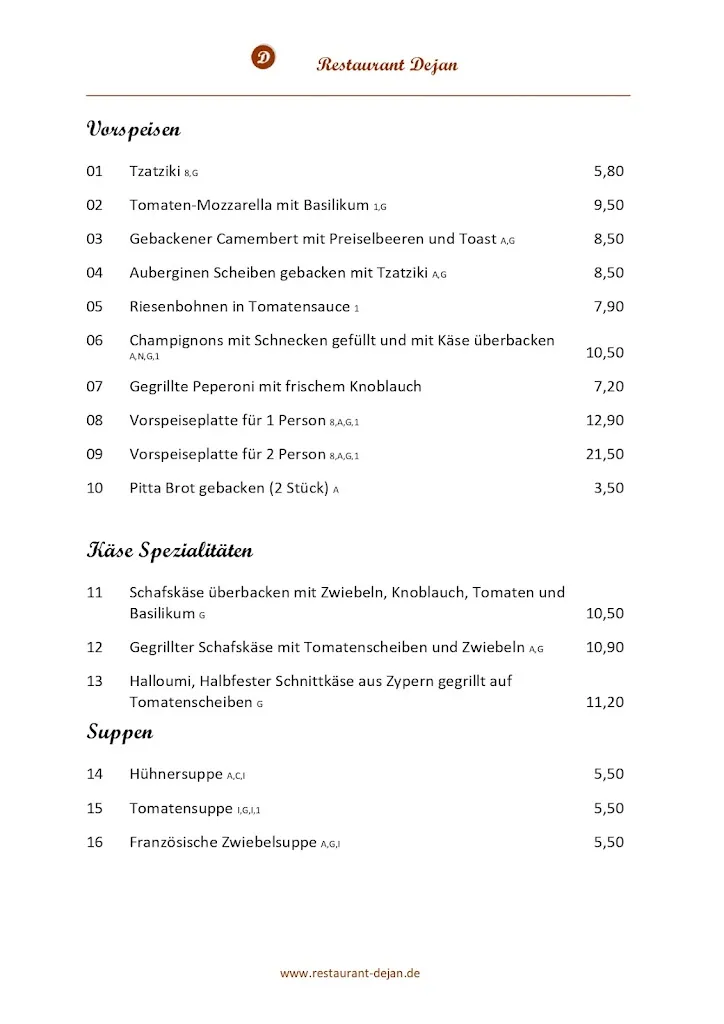 Menu_Restaurant Dejan_Dreieich_immagine_3