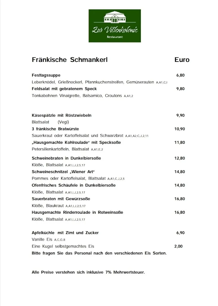 Menu_Zur Villenkolonie_Fürth_immagine_1