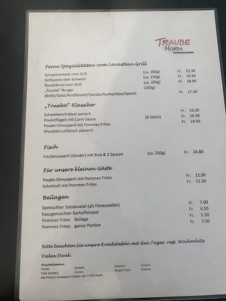 Menu_Traube Horn Restaurant / Bar_Horn_image_1