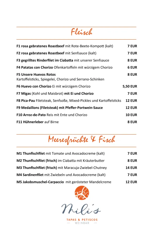 Menu_Mili's Tapas & Petiscos_Taunus_immagine_1