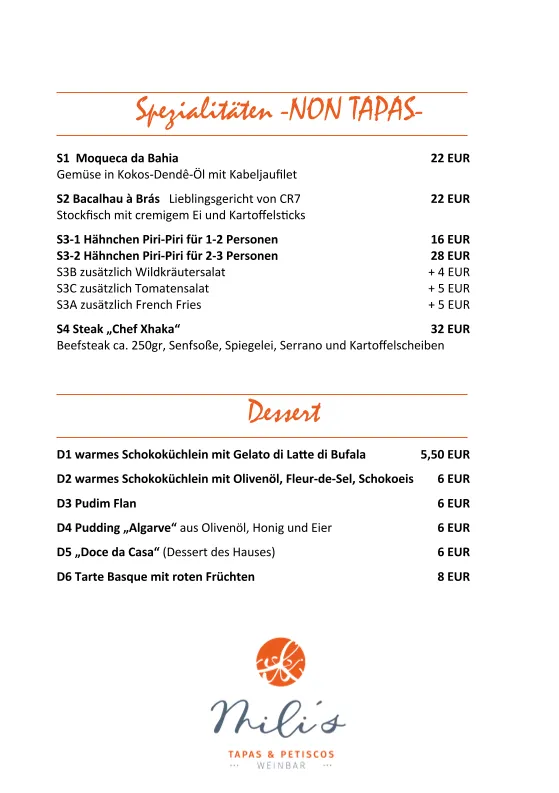 Menu_Mili's Tapas & Petiscos_Taunus_immagine_2