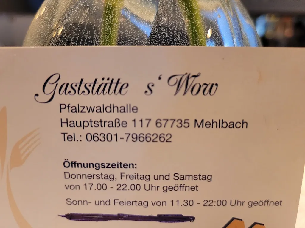 Menu_Gaststätte s’Wow_Mehlbach_immagine_1