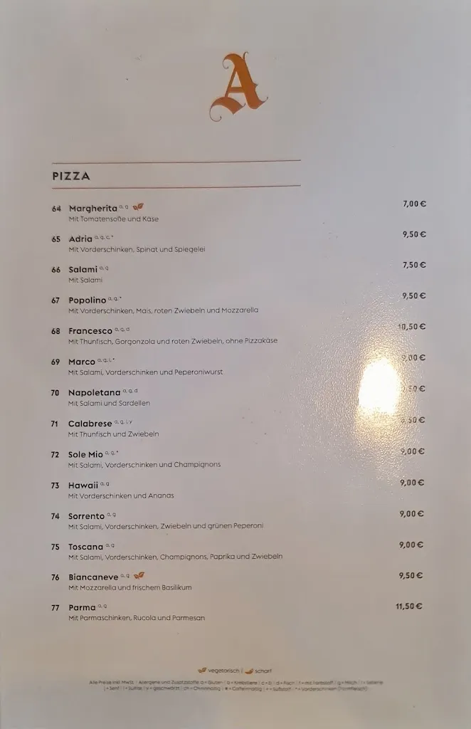 Menu_Ristorante Adria da Toni_Münzenberg_image_1