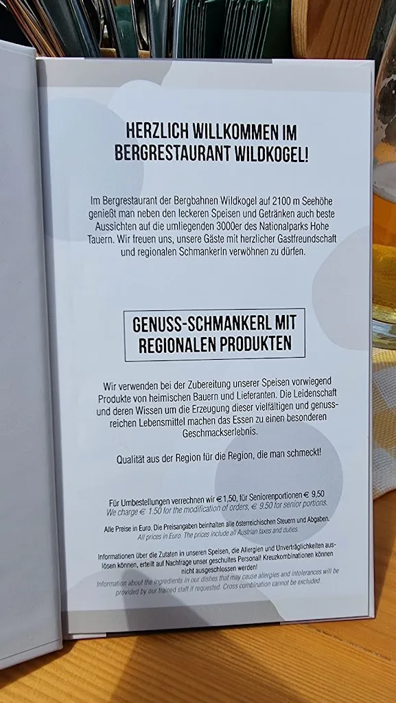 Menu_Aussichts-Bergrestaurant Wildkogel_Austria_immagine_1