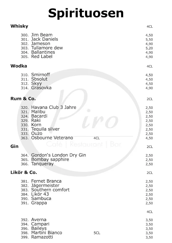 Menu_PIRO Cafe Bar Restaurant_Münster_immagine_3