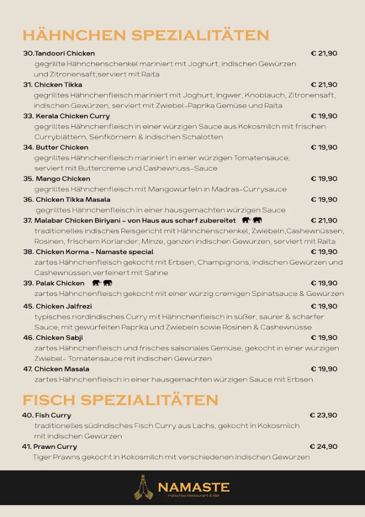 Menu_Namaste Indisches Restaurant Münster_Münster_image_2