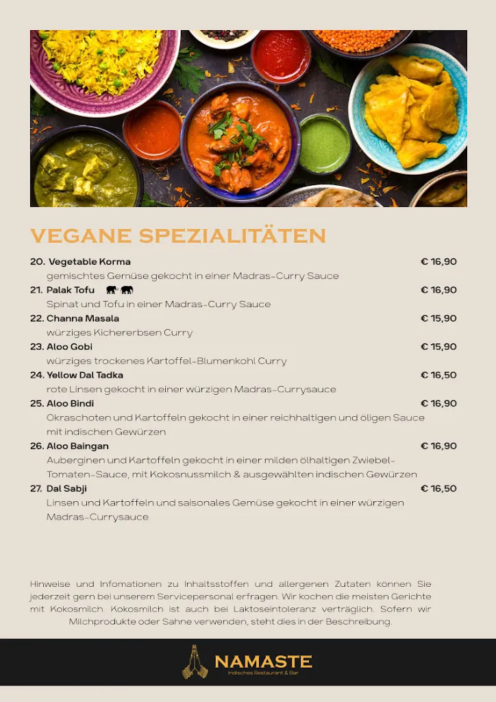 Menu_Namaste Indisches Restaurant Münster_Münster_image_3