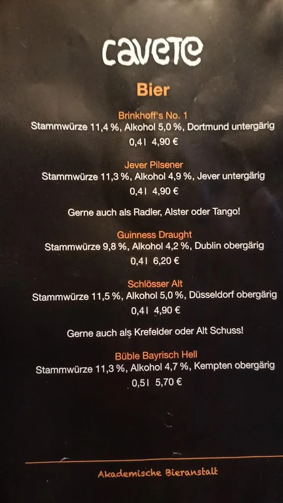 Menu_Cavete Muenster_Münster_image_1