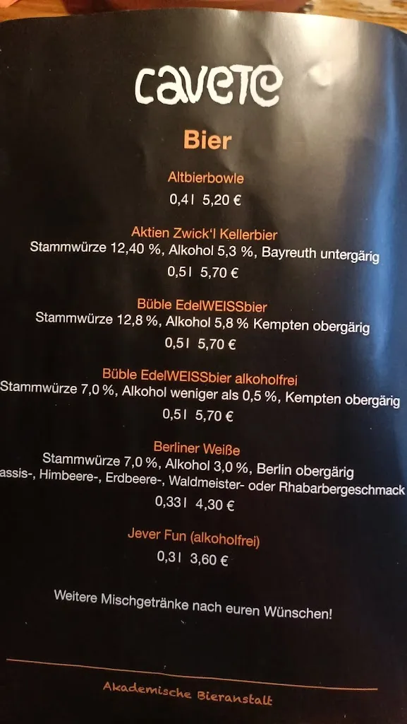 Menu_Cavete Muenster_Münster_image_3