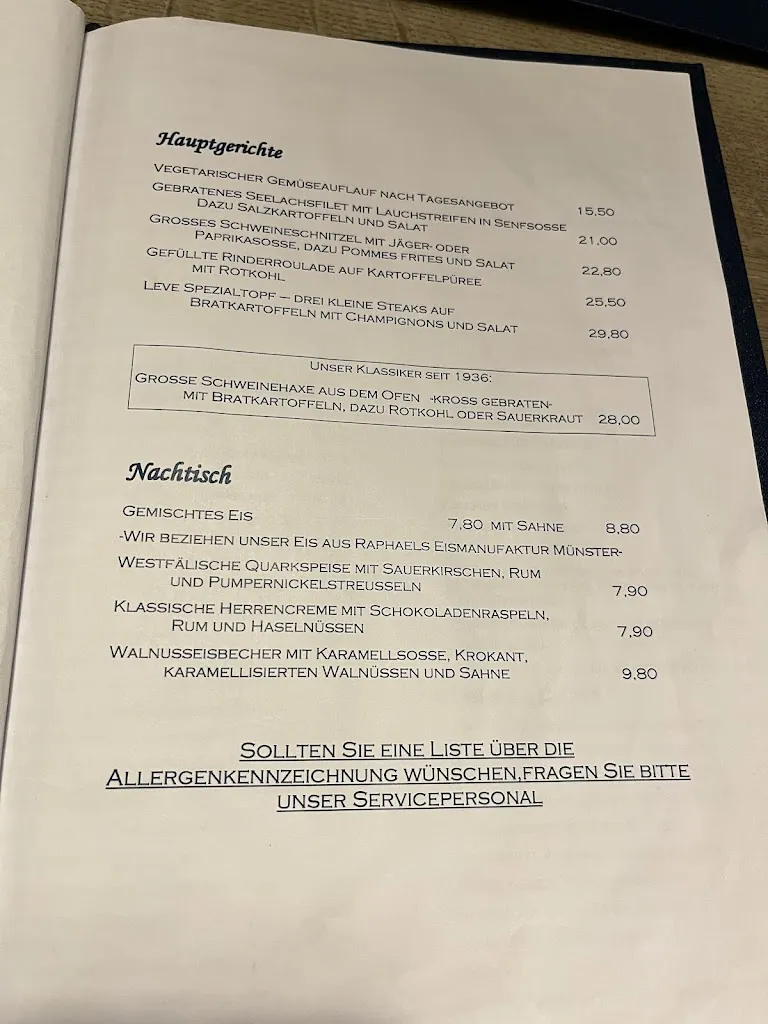 Menu_Altes Gasthaus Leve_Münster_image_1