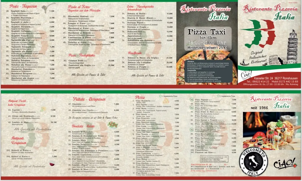 Menu_Ristorante Pizzeria Italia_Ronshausen_image_1