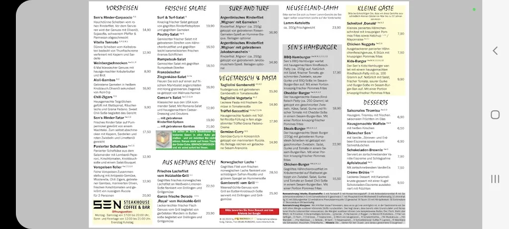 Menu_Sen Steakhouse Coffee & Bar_Rodgau_immagine_2