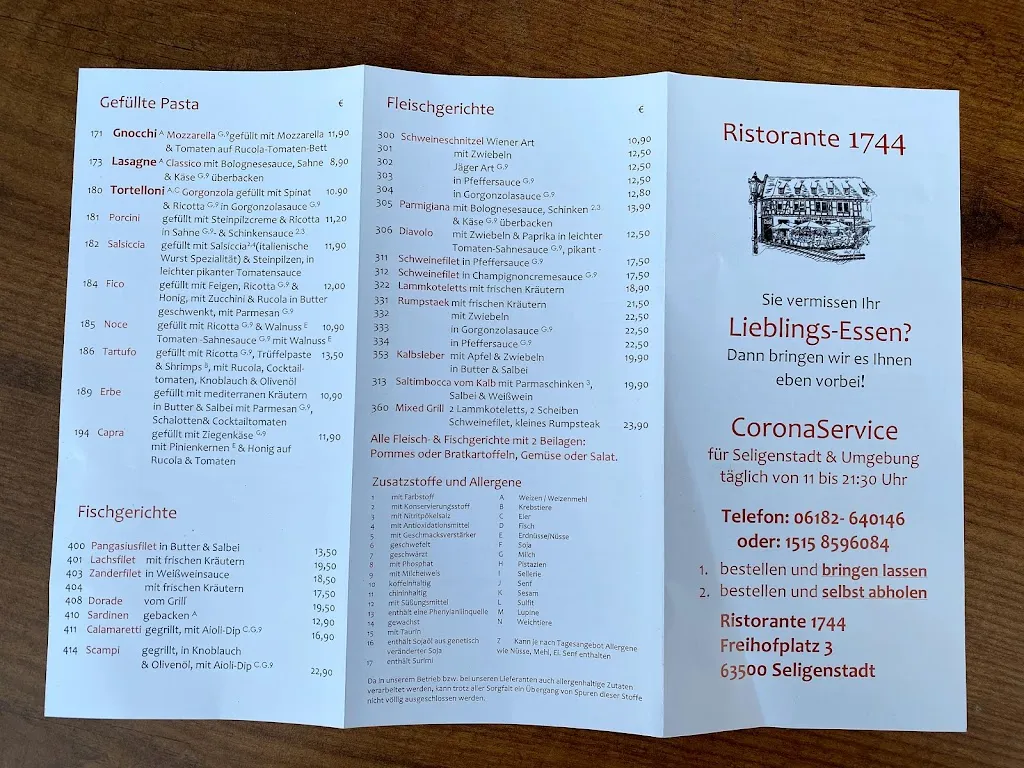 Menu_Ristorante & Pizzeria 1744_Seligenstadt_image_1