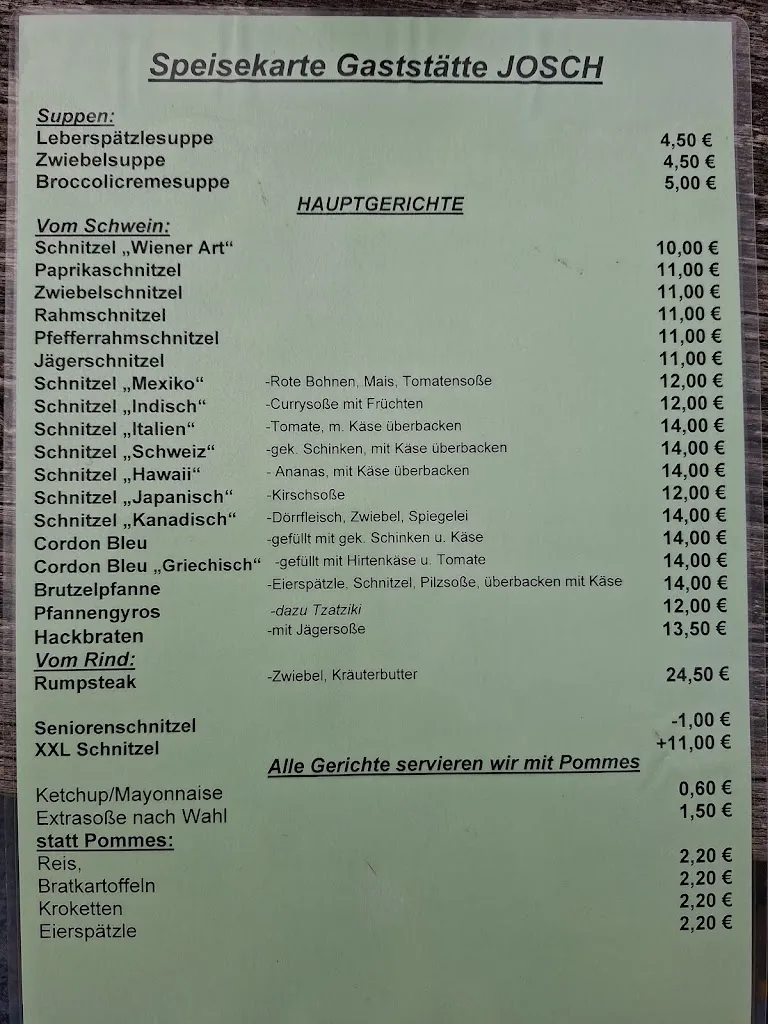 Menu_Gaststätte Josch_Schlüchtern_immagine_1