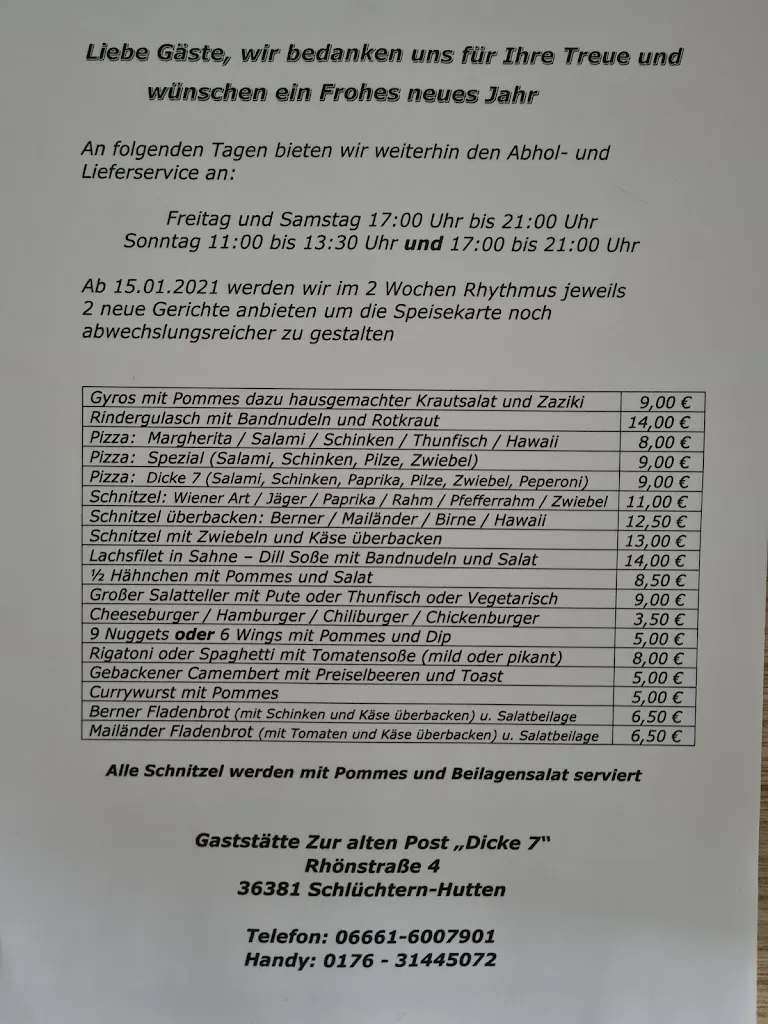 Menu_Gaststätte Zur Alten Post 