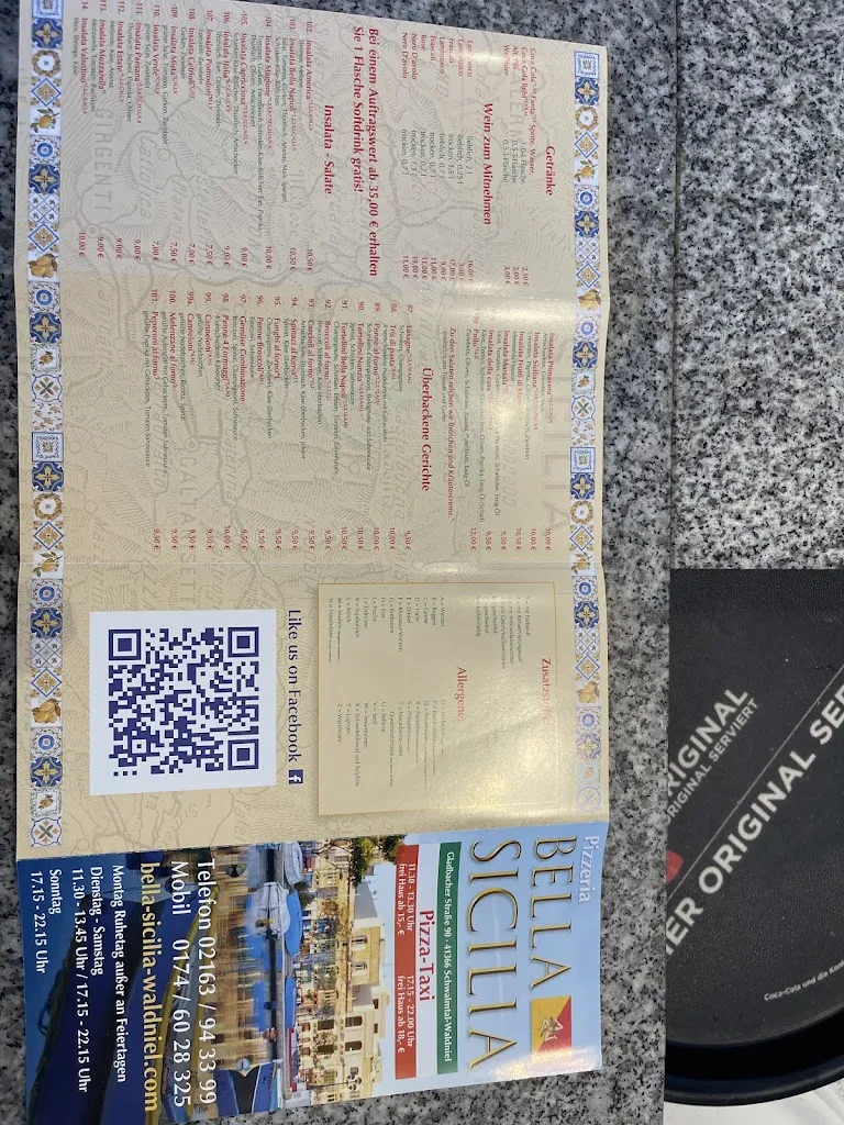 Menü_Pizzeria Bella Sicilia UG_Schwalmtal_Bild_2
