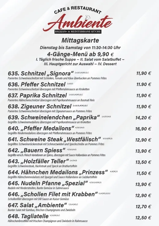 Menu_Cafe & Restaurant Ambiente_Niederkrüchten_immagine_2