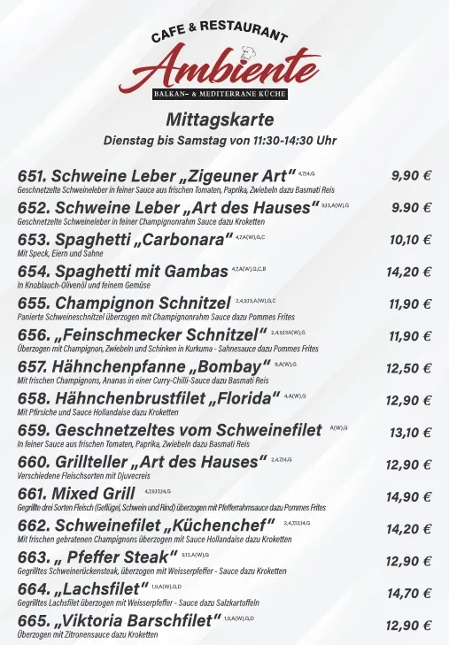 Menu_Cafe & Restaurant Ambiente_Niederkrüchten_immagine_3