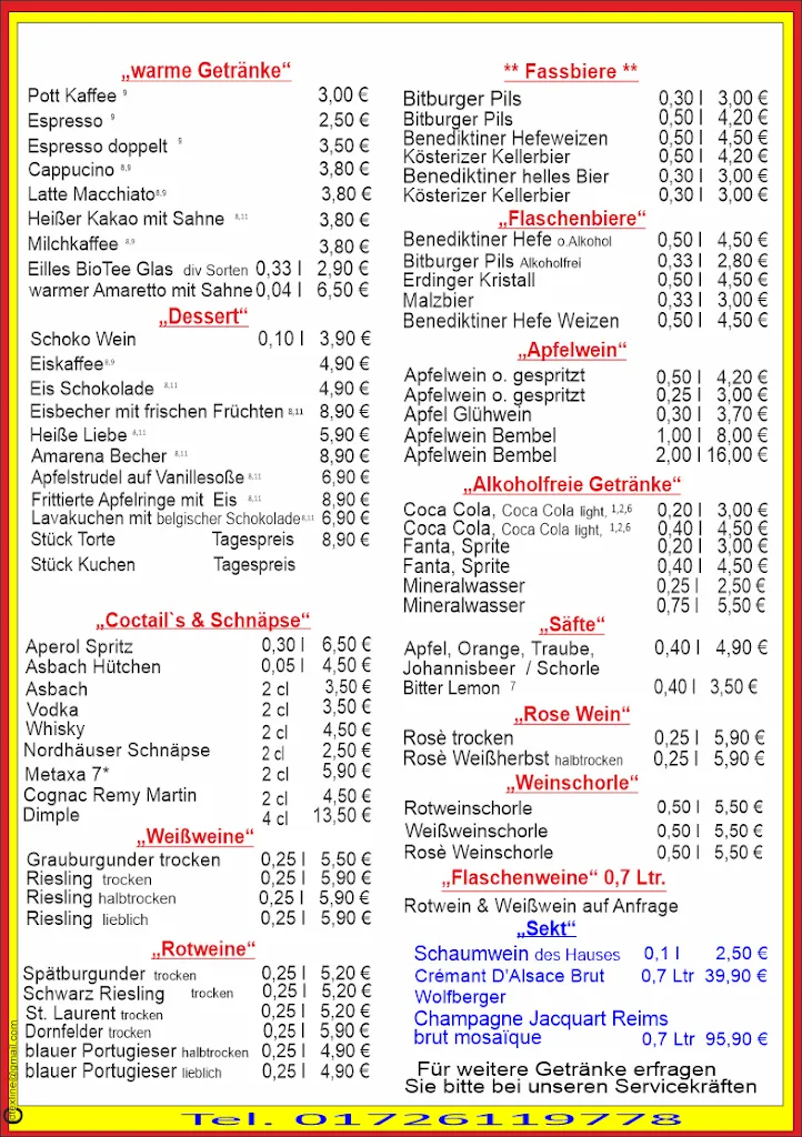 Menu_Biergarten & Restaurant 