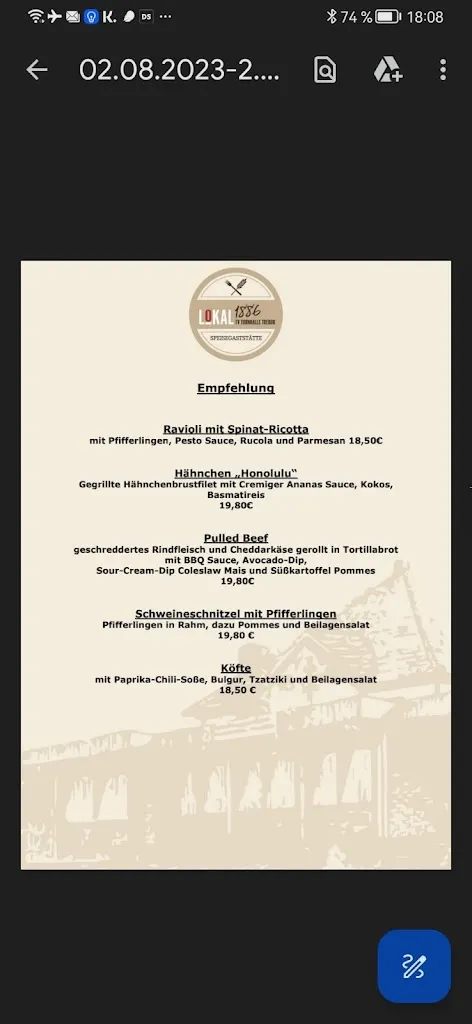 Menu_Lokal 1886 - Turnhalle Trebur_Trebur_immagine_3