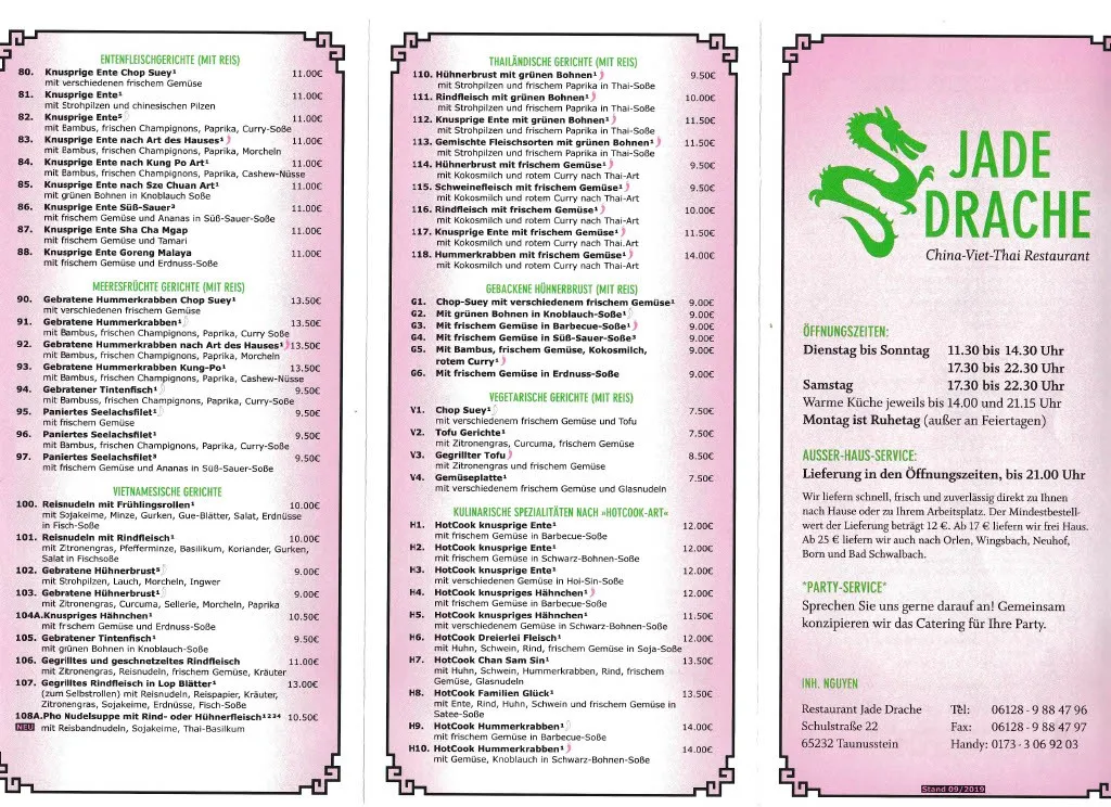 Menu_Restaurant Jade Drache Taunusstein_Taunusstein_immagine_2