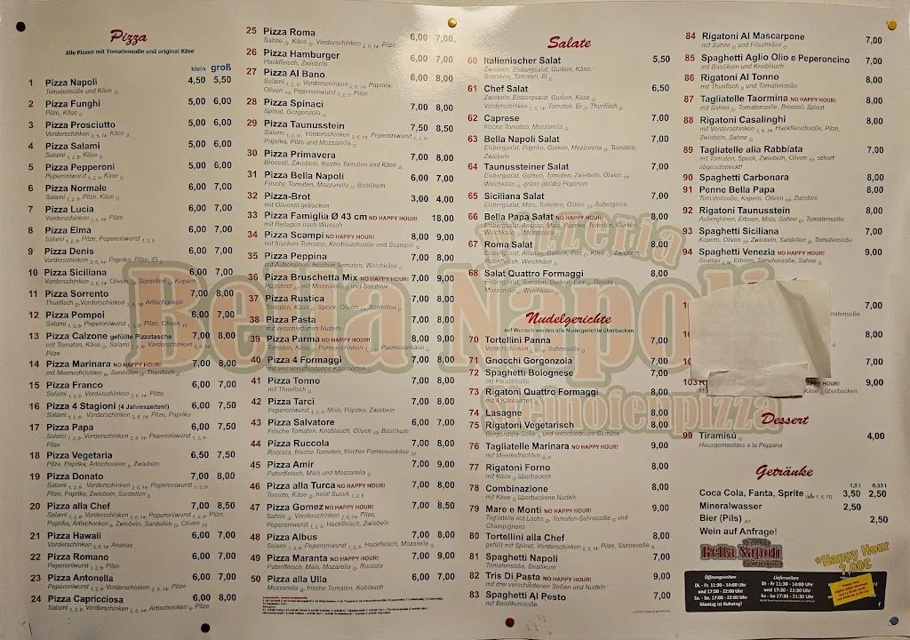 Menu_Bella Napoli_Taunusstein_immagine_1