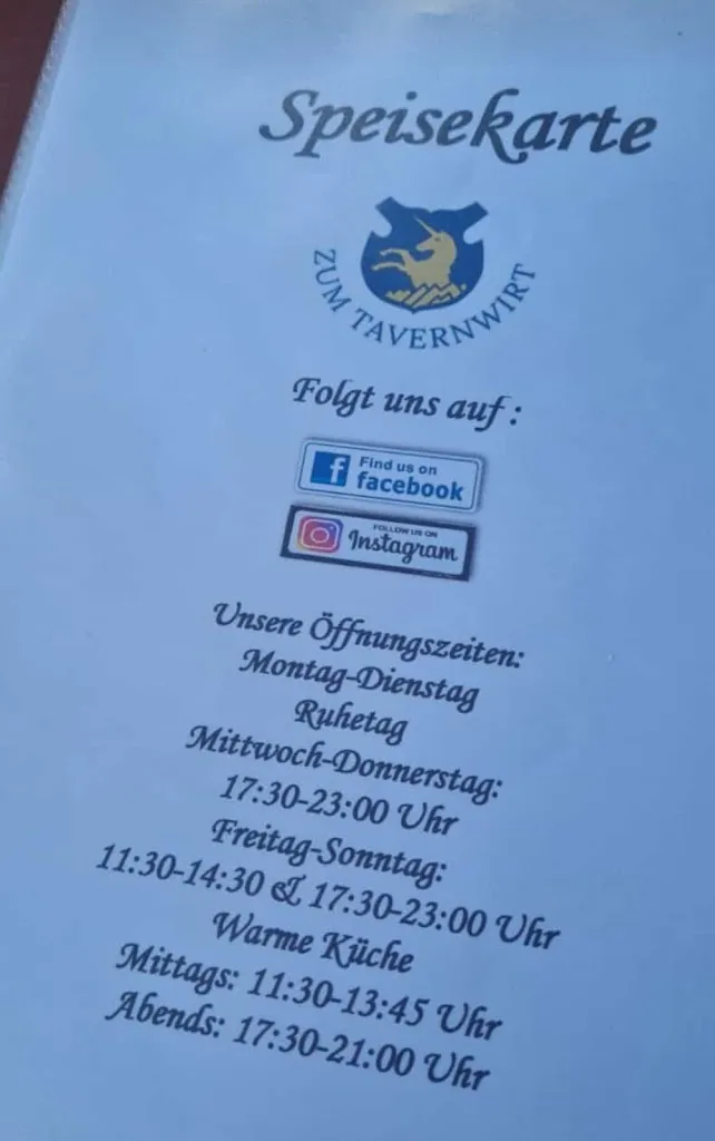 Menu_Restaurant Zum Tavernwirt_Aichach_image_1